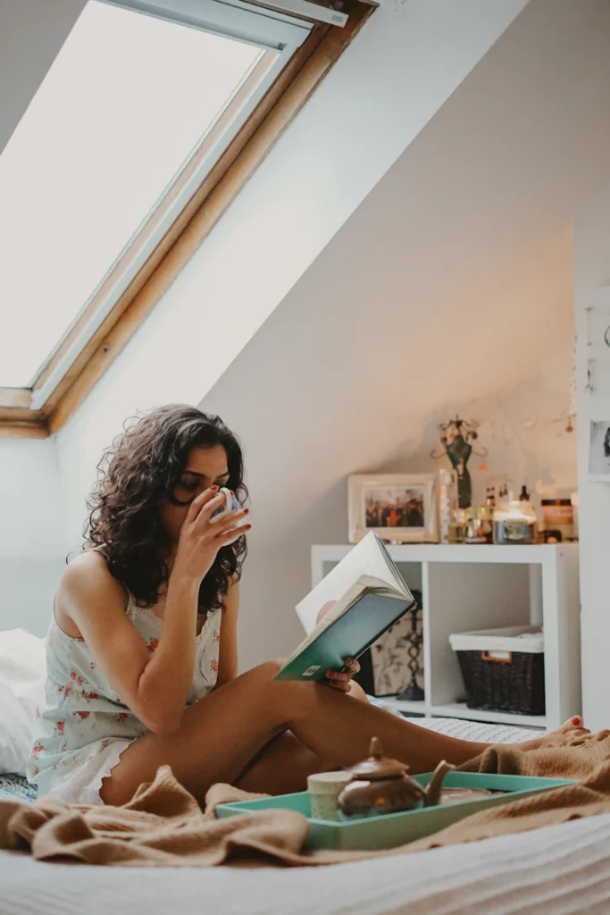 Woman taking a quiet moment to read
